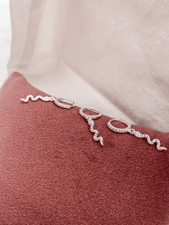 Argollita plata y cubic Snake por unidad - comprar online