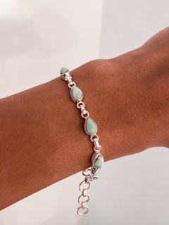 Pulsera Plata Piedra Larimar