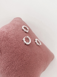 Argollita Plata y cubic María por unidad - comprar online