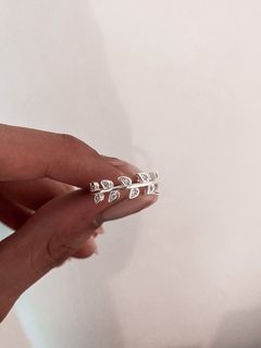 Anillo Plata y Cubic Laurel - comprar online