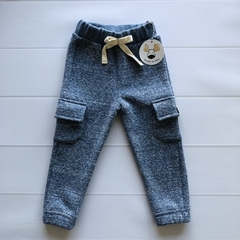 Pantalón Cargo Azul Jaspeado (Frisa)
