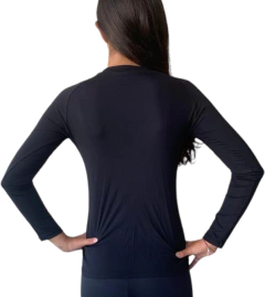Camisa Feminina Manga Longa Básica Preta - comprar online