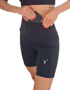 Short Classic 6 Bolsos | Tecido de Compressão Emana Preto