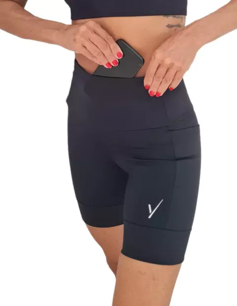 Short Classic 6 Bolsos | Tecido de Compressão Emana Preto