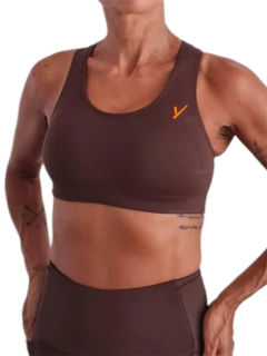 Top Nadador com Bolso | Tecido de Compressão Emana Café - Evolution Sportswear