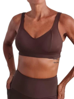 Top Alça com Bojo | Tecido de Compressão Emana Café - comprar online