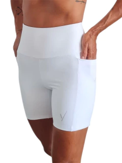 Short Fast 2 Bolsos | Tecido de Compressão Emana Branco - comprar online