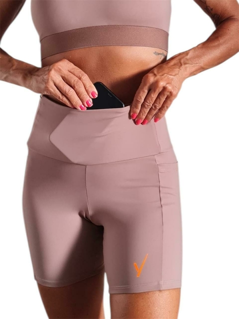 Short Fast 6 Bolsos | Tecido de Compressão Emana Creme de Avelã - comprar online