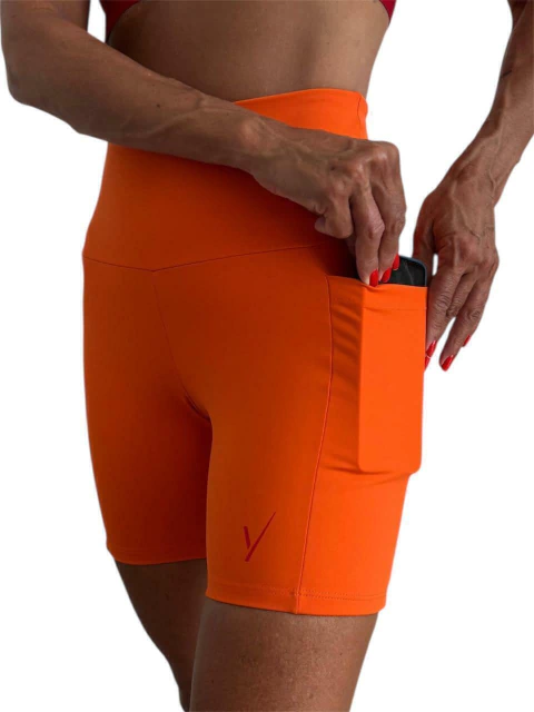 Short Fast 2 Bolsos | Tecido de Compressão Emana Laranja - comprar online