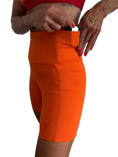 Short Fast 6 Bolsos | Tecido de Compressão Emana Laranja - Evolution Sportswear