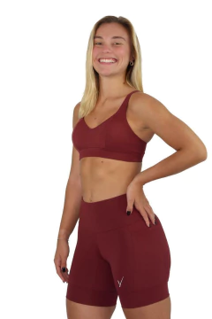 Short Classic 2 Bolsos | Tecido de Compressão Emana Marsala - Evolution Sportswear