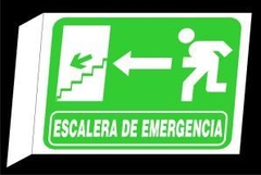 CARTEL ALTO IMPACTO 28 X 22 CM LINEA EVACUACION DOBLE FAZ 684