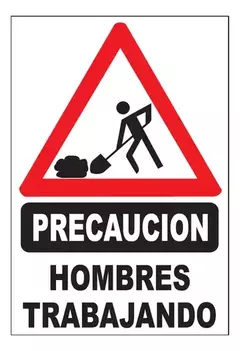 CARTEL CORRUGADO 50 X 70 CM 1401 HOMBRES TRABAJANDO