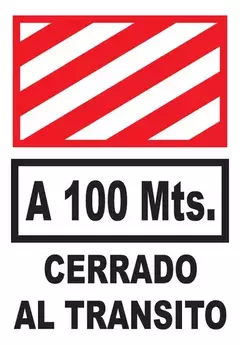 CARTEL CORRUGADO 50 X 70 CM 1414 CERRADO AL TRANSITO