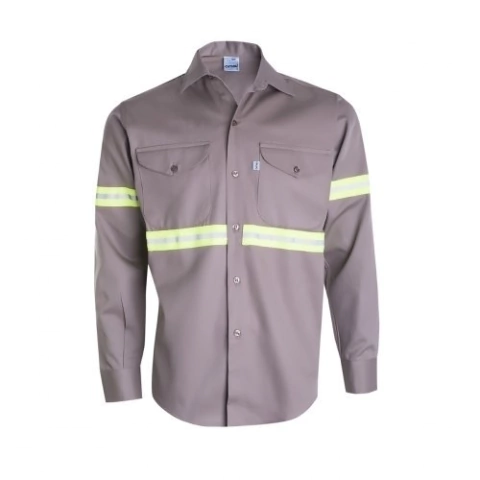 OMBU CAMISA DE TRABAJO CON REFLECTIVOS BEIGE