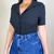 Cropped Camisa Marina Preta