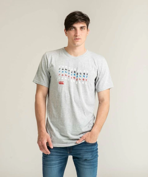 REMERA DE ALGODON CANTERBURY PRINTED 2 GRIS CLARO - comprar online