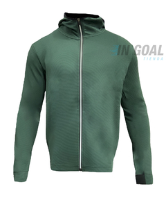 CAMPERA HOODIE TRAINING GOFRADO VERDE FLASH
