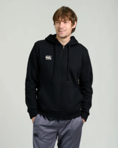 BUZO CAMPERA FRISA CON CAPUCHA CANTERBURY 2025 NEGRO - comprar online