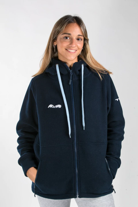 CAMPERA POLAR MUJER TAUBER UNISEX TK AZUL (TIRAS CELESTES) - comprar online