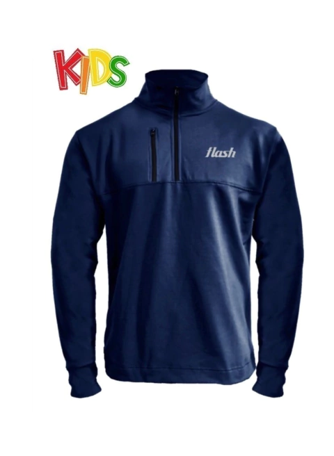 BUZO TRAINING TOP 1/2 CIERRE FLASH KIDS AZUL MARINO