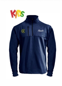 BUZO TRAINING TOP 1/2 CIERRE FLASH KIDS AZUL MARINO HINDU