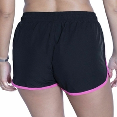 SHORT TRAINING MUJER NEGRO CON FUCSIA FLASH - tienda online