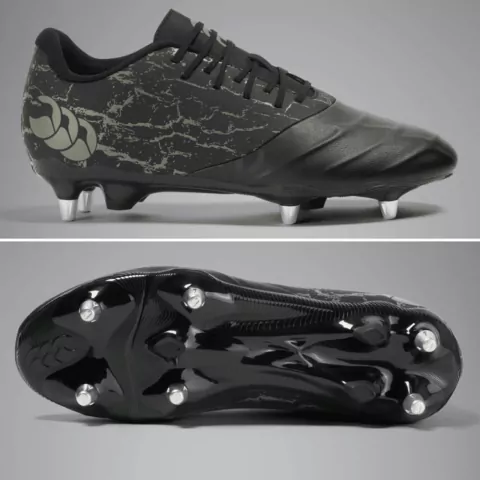 BOTINES DE RUGBY CANTERBURY PHOENIX GENESIS TEAM SG BLK/GRY 6 STUD (ALUMINIO)