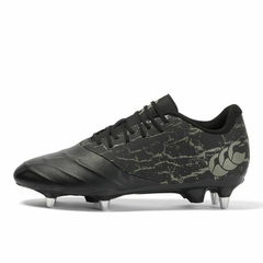 BOTINES DE RUGBY CANTERBURY PHOENIX GENESIS TEAM SG BLK/GRY 6 STUD (ALUMINIO) - tienda online