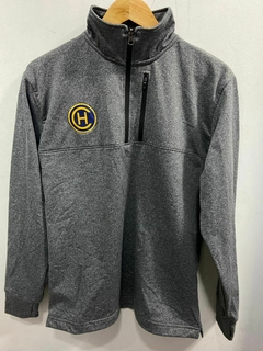 BUZO TRAINING TOP 1/2 CIERRE FLASH ADULTO GRIS JASPEADO HINDU CLUB - comprar online