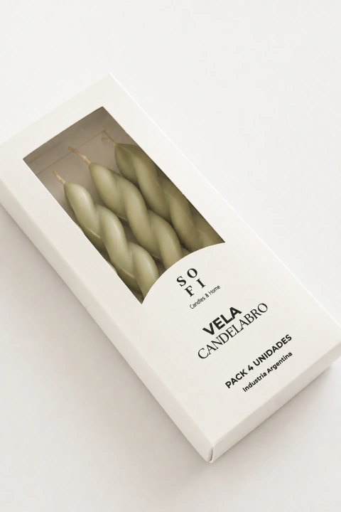 PACK X 4 VELAS CANDELABRO TRENZA - comprar online