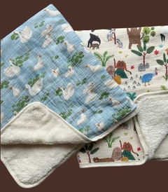 Manta reversible Cisnes + corderito en internet