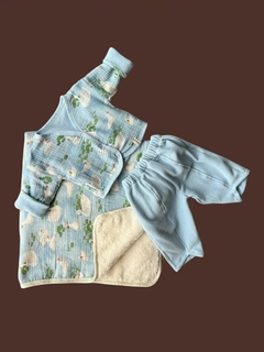 Pant slouchy polar celeste - tienda online