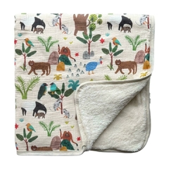Manta reversible Jungla + corderito - comprar online