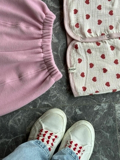 Pant slouchy polar rosa - tienda online