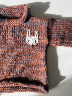 Sweater Sur de lana mohair [azul y ladrillo] en internet