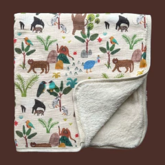 Manta reversible Jungla + corderito - Mon and Frank