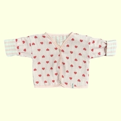 Saquito reversible Corazón + rayas rosa - tienda online