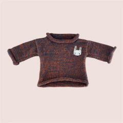 Sweater Sur de lana mohair [azul y ladrillo] - Mon and Frank