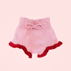 Bloomer tejido rosa y rojo