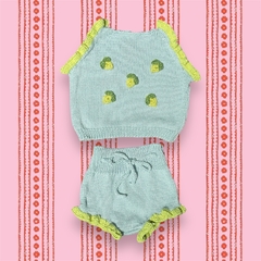 Bloomer tejido celeste y lima - comprar online