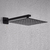 Ducha Fria Articulada Slim Square Preto Fosco Metal - Rainha