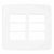 Placa 4x4 6 Postos Horizontal B3 Branco - Margirius - comprar online