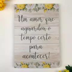 PLAQUINHA DECORATIVA PARA CASAMENTO