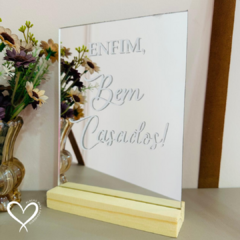 Placa Mesa Acrílico Espelhado