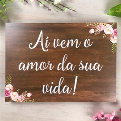 PLACA ENTRADA DOS NOIVOS PERSONALIZADA - comprar online