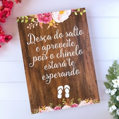 PLACA CASAMENTO DESÇA DO SALTO