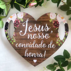 PLACA CORAÇÃO ENTRADA DOS NOIVOS COM APOIOS - comprar online