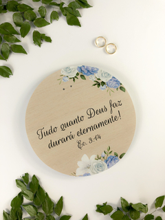 PORTA ALIANÇAS CASAMENTO REDONDO PERSONALIZADO
