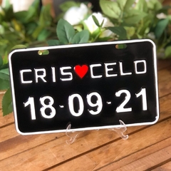 PLACA DE MOTO PERSONALIZADA EM METAL COM RELEVO